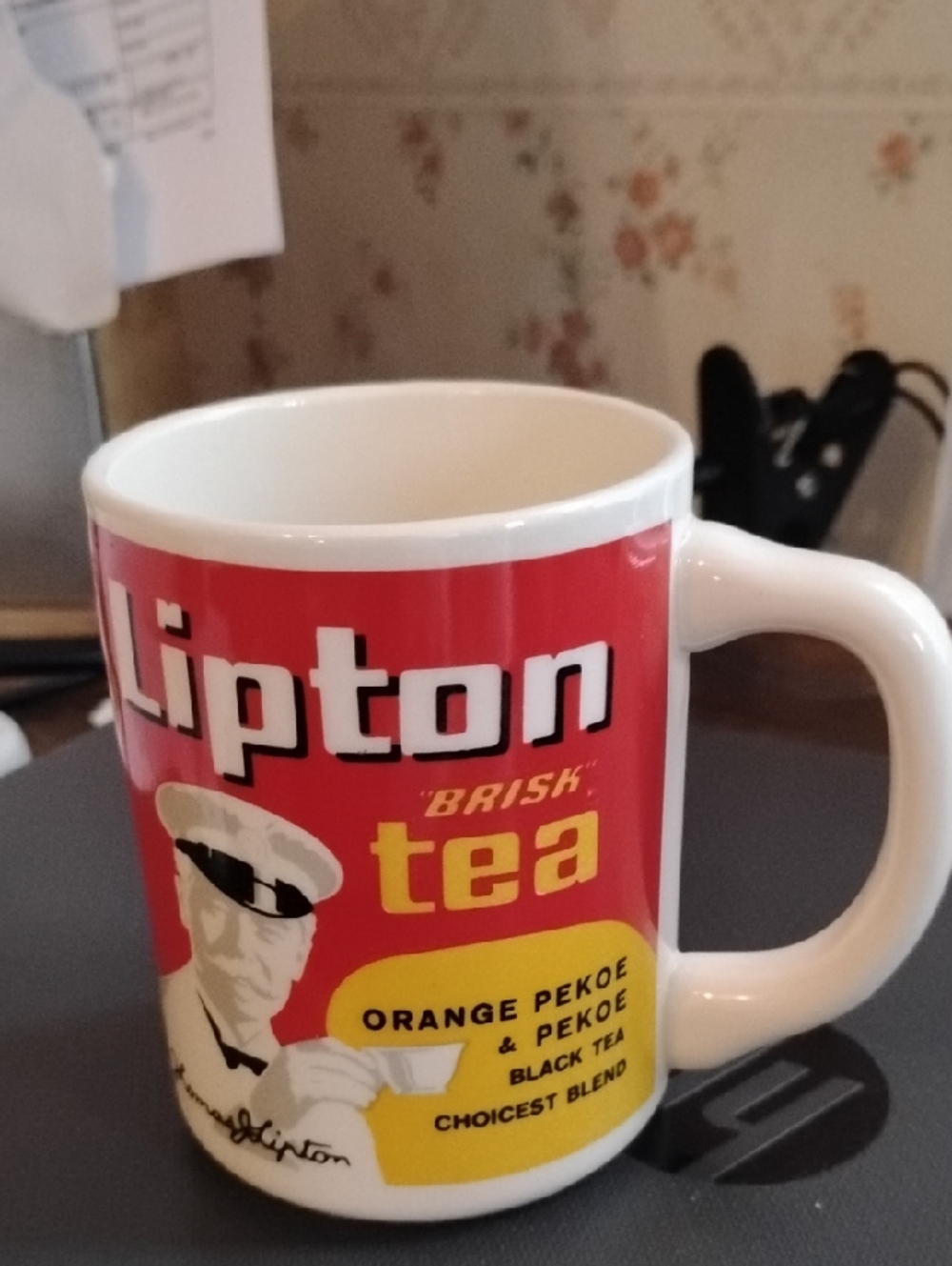 Just USA Red and Yellow Lipton Brisk Tea Ceramic Mug